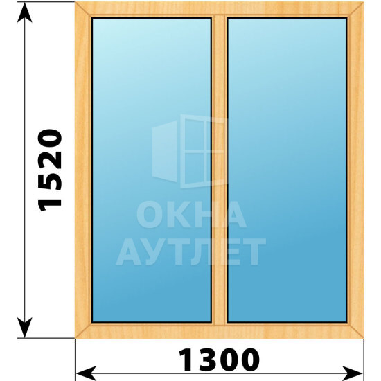 Двухстворчатое окно из сосны 1300×1520 Г-Г ОА-41866