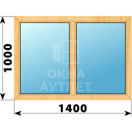 Двухстворчатое окно из сосны 1400×1000 Г-Г ОА-41410