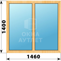 Двухстворчатое окно из сосны 1460×1400 Г-Г ОА-41857