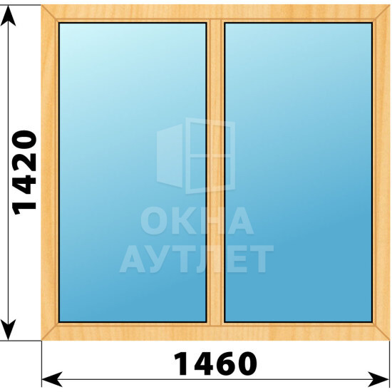 Двухстворчатое окно из сосны 1460×1420 Г-Г ОА-41881
