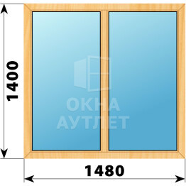 Двухстворчатое окно из сосны 1480×1400 Г-Г ОА-41872