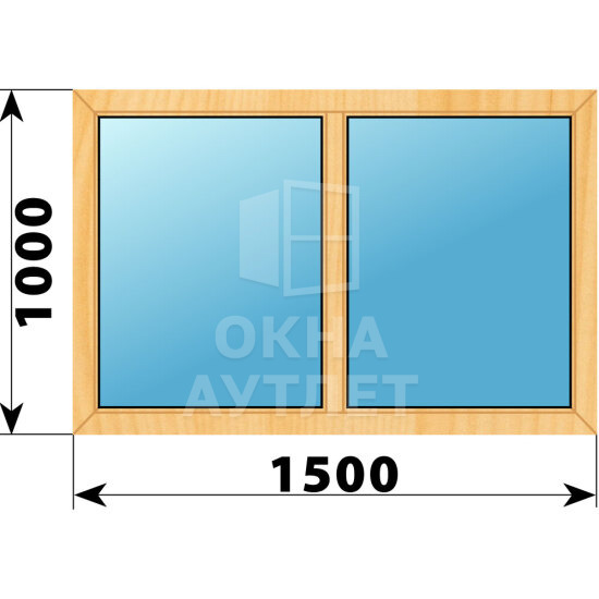 Двухстворчатое окно из сосны 1500×1000 Г-Г ОА-41452