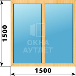 Двухстворчатое окно из сосны 1500×1500 Г-Г ОА-41674