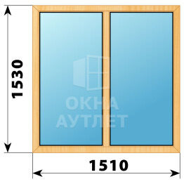 Двухстворчатое окно из сосны 1510×1530 Г-Г ОА-41692