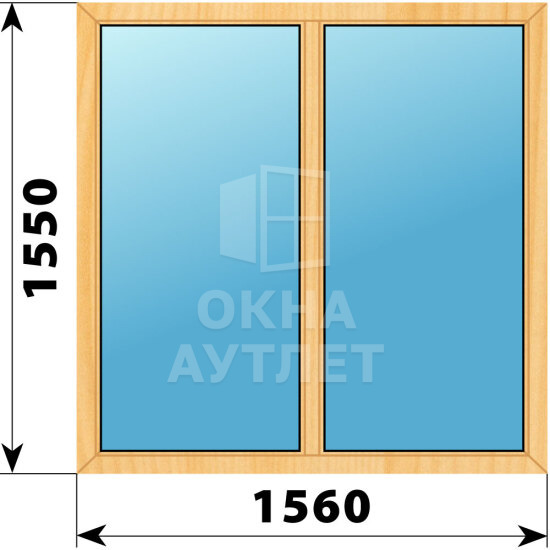 Двухстворчатое окно из сосны 1560×1550 Г-Г ОА-41734