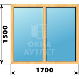 Двухстворчатое окно из сосны 1700×1500 Г-Г ОА-41986