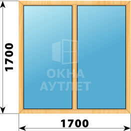 Двухстворчатое окно из сосны 1700×1700 Г-Г ОА-42064