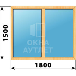 Двухстворчатое окно из сосны 1800×1500 Г-Г ОА-43261