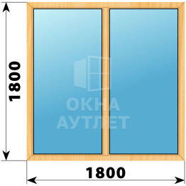 Двухстворчатое окно из сосны 1800×1800 Г-Г ОА-43311