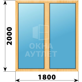 Двухстворчатое окно из сосны 1800×2000 Г-Г ОА-42241