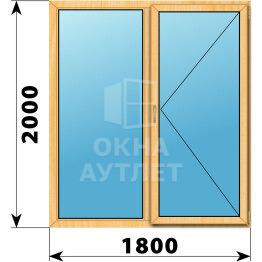 Двухстворчатое окно из сосны 1800×2000 Г-П ОА-42547