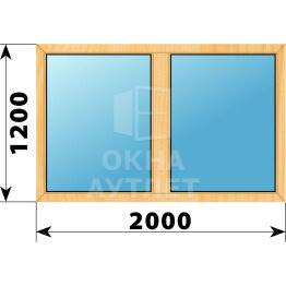 Двухстворчатое окно из сосны 2000×1200 Г-Г ОА-43252
