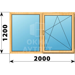 Двухстворчатое окно из сосны 2000×1200 Г-ПО ОА-42274