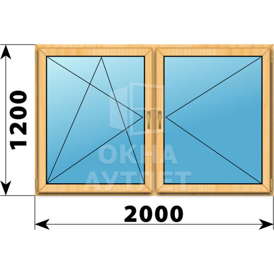 Двухстворчатое окно из сосны 2000×1200 ПО-П ОА-42487