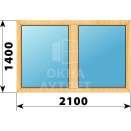 Двухстворчатое окно из сосны 2100×1400 Г-Г ОА-43267