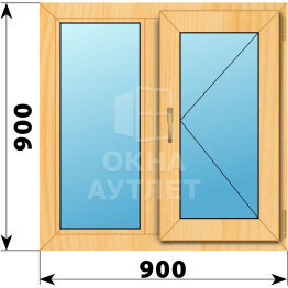 Двухстворчатое окно из сосны 900×900 Г-П ОА-41629