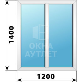 Двухстворчатое пластиковое окно 1200×1400 Г-Г ОА-39499