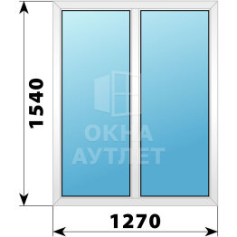 Двухстворчатое пластиковое окно 1270×1540 Г-Г ОА-39634