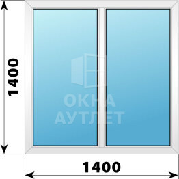 Двухстворчатое пластиковое окно 1400×1400 Г-Г ОА-39640