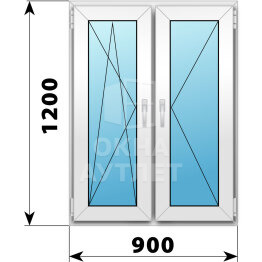 Двухстворчатое пластиковое окно 900×1200 ПО-П ОА-38138