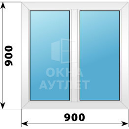 Двухстворчатое пластиковое окно 900×900 Г-Г ОА-39196