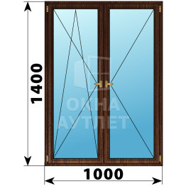 Двухстворчатое деревянное окно из дуба ПО-П 1000×1400 ОА-37250