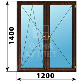 Двухстворчатое деревянное окно из дуба ПО-П 1200×1400 ОА-37529