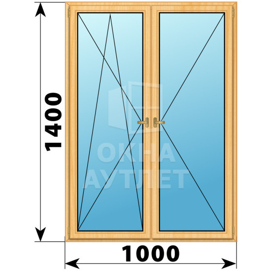Двухстворчатое деревянное окно из сосны ПО-П 1000×1400 ОА-35540