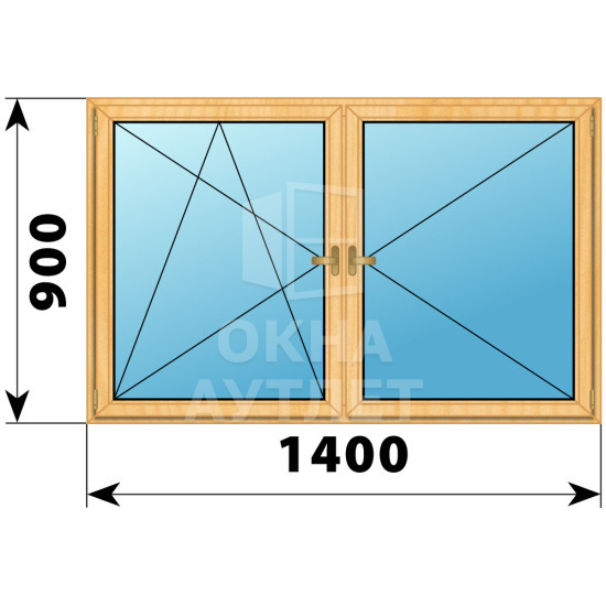 Двухстворчатое деревянное окно из сосны ПО-П 1400×900 ОА-35381