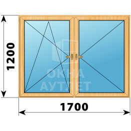 Двухстворчатое деревянное окно из сосны ПО-П 1700×1200 ОА-36281