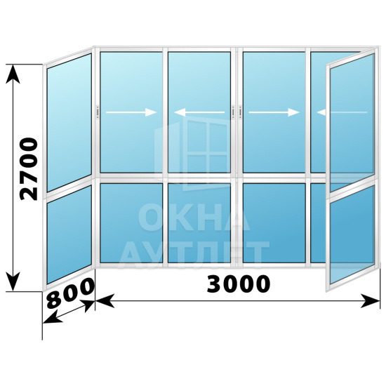 Французское остекление №8 4600×2700 ОА-33630