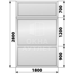 Глухая алюминиевая перегородка 1800×2800 ОА-68191
