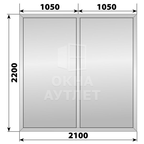 Глухая алюминиевая перегородка 2100×2200 ОА-68110