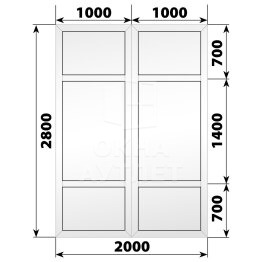 Глухая пластиковая перегородка 2000×2800 ОА-68146