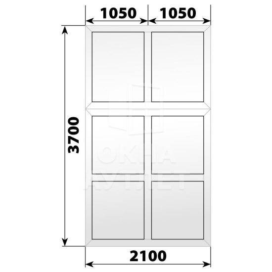 Глухая пластиковая перегородка 2100×3700 ОА-68152