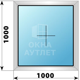 Глухое алюминиевое окно 1000×1000 ОА-53815