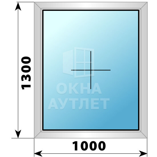 Глухое алюминиевое окно 1000×1300 ОА-53629