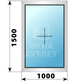 Глухое алюминиевое окно 1000×1500 ОА-53312