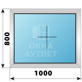 Глухое алюминиевое окно 1000×800 ОА-53782