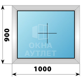 Глухое алюминиевое окно 1000×900 ОА-53797