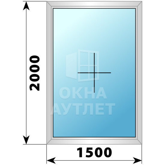 Глухое алюминиевое окно №2 1500×2000 ОА-33834