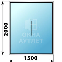 Глухое алюминиевое окно 1500×2000 ОА-53456