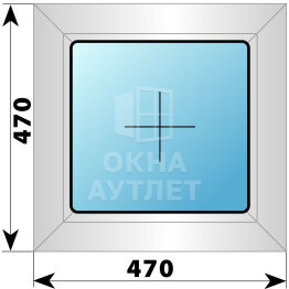 Глухое алюминиевое окно 470×470 ОА-53683