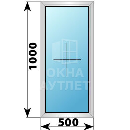 Глухое алюминиевое окно 500×1000 ОА-53441
