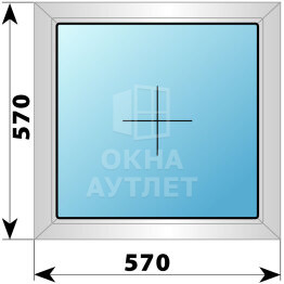 Глухое алюминиевое окно 570×570 ОА-53701