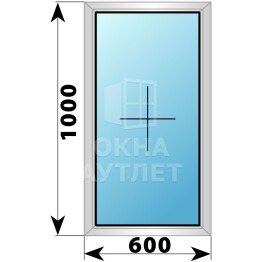 Глухое алюминиевое окно 600×1000 ОА-53740