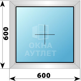 Глухое алюминиевое окно 600×600 ОА-53707