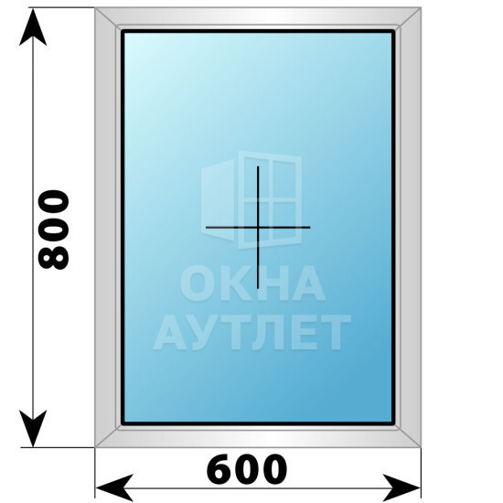 Глухое алюминиевое окно 600×800 ОА-53585