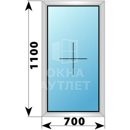 Глухое алюминиевое окно 700×1100 ОА-53770