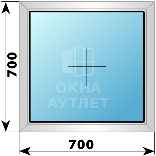 Глухое алюминиевое окно 700×700 ОА-53716
